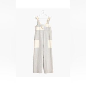 Madewell X The New Denim Project Patchwork Jumpsuit, L Railroad stripe